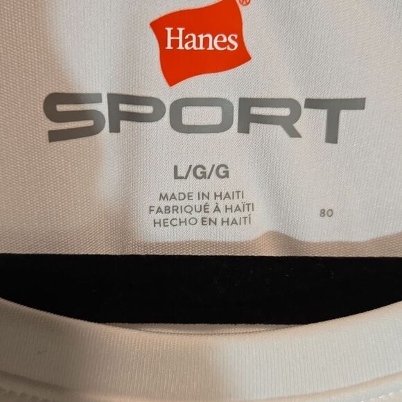 Hanes sport white long sleeve top size L - Picture 4 of 7